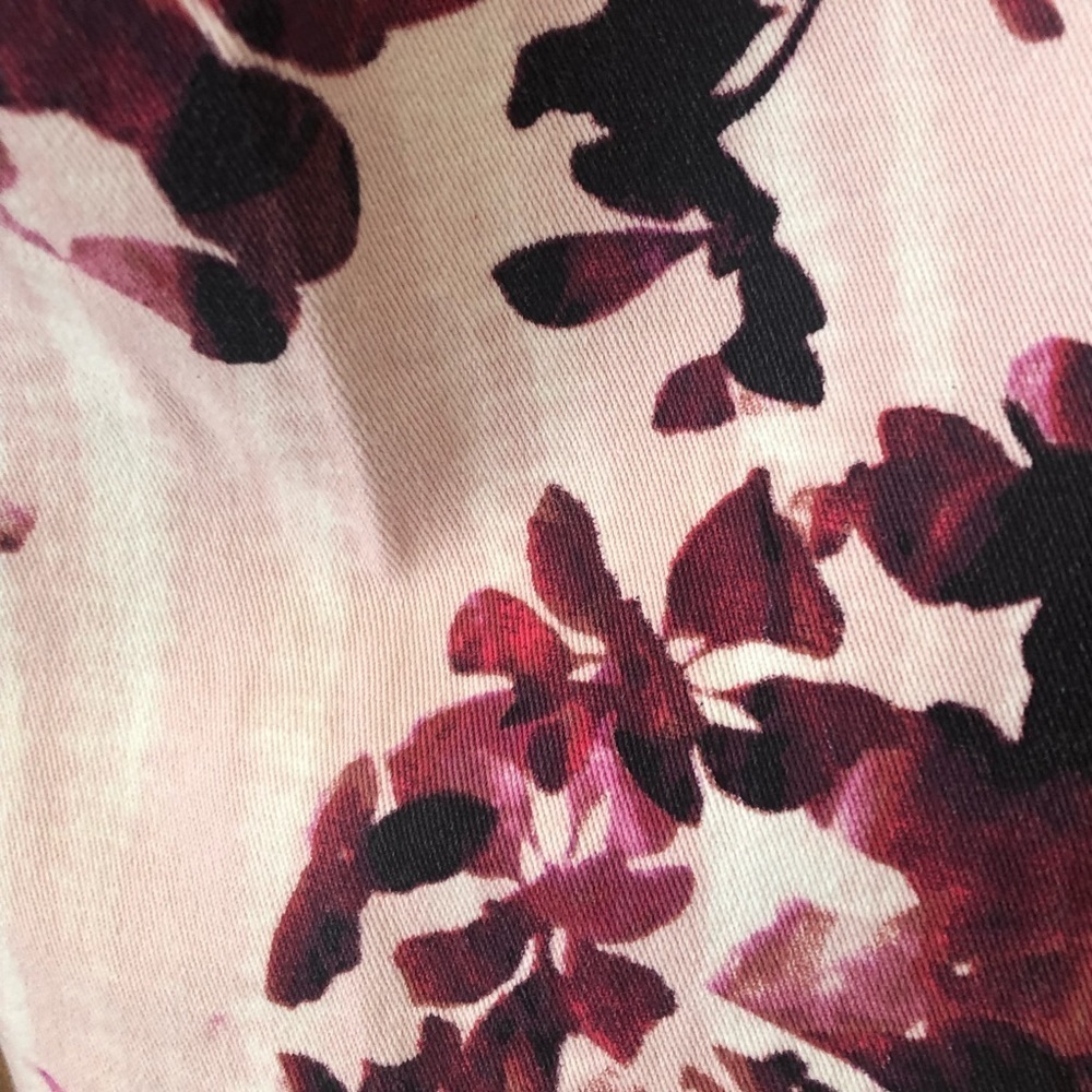DKNY JEGGINGS/ pink burgundy floral/ just like pants/ Size 6 - Picture 5 of 13